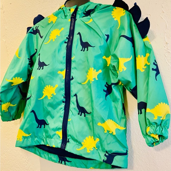 New 2T Little Rebels Dinosaur Hooded Windbreaker - Picture 2 of 7